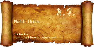 Mahl Huba névjegykártya